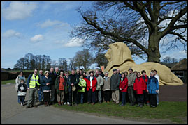 Lion at the entrace of Woburn Wildlife Park