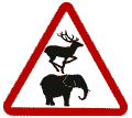 Unusual roadsign in Woburn Wildlife Park